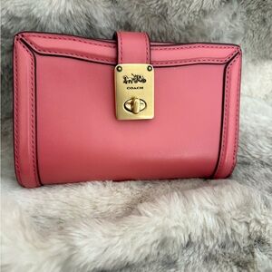 Coach coral/pink Leather Women's Wallet